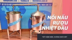 Nồi nấu rượu nhiệt dầu chống khê cháy 10kg gạo