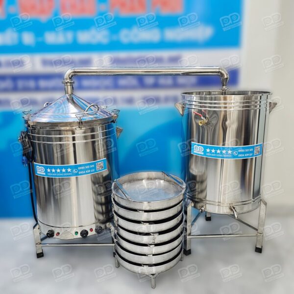 Nồi nấu rượu và nấu cơm inox nhiệt dầu 30kg