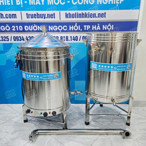 Nồi nấu rượu và nấu cơm inox nhiệt dầu 30kg / lần 9 Thiết kế khớp nối nhanh thông minh, giúp dễ dàng lắp đặt, tháo rời và di chuyển