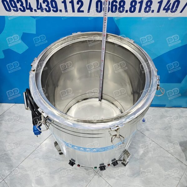 Nồi nấu rượu và nấu cơm inox nhiệt dầu 30kg / lần 11 Công nghệ nấu cách thủy bằng dầu ăn, không lo khê cháy bỗng rượu