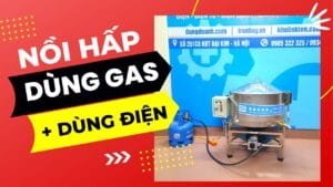 Nồi hấp bánh bao bánh bèo vừa dùng gas vừa dùng điện