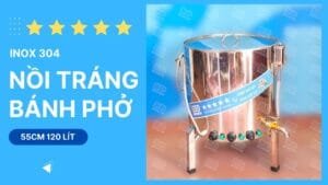 Nồi tráng bánh phở 55cm 120 lít inox 304