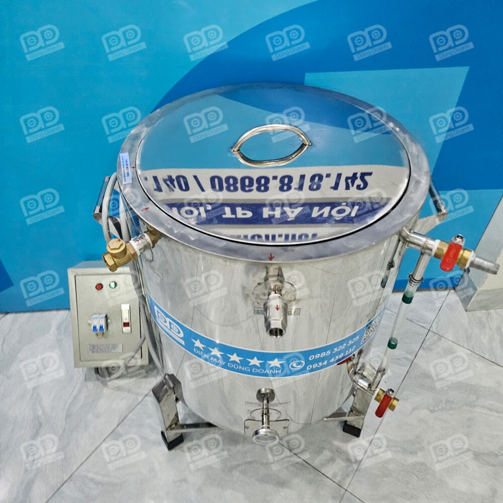Nồi nấu đậu 60 lít 20 📏 Kích thước nhỏ gọn, thiết kế kiềng 3 chân vững chắc, phù hợp với mọi không gian bếp công nghiệp.