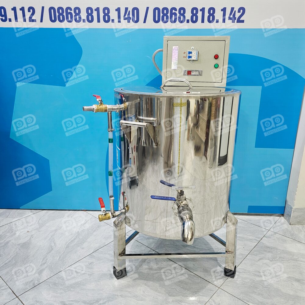 Nồi nấu đậu 60 lít 16 🛡️ Thiết kế 3 lớp Inox dày dặn cùng lớp bảo ôn cách nhiệt giúp giữ nóng cực lâu và an toàn khi chạm vào.