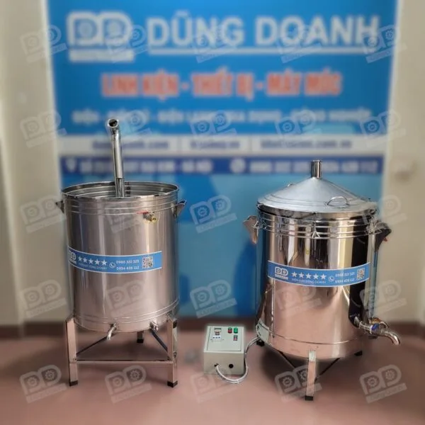 Nồi nấu rượu nhiệt hơi nước inox 30kg