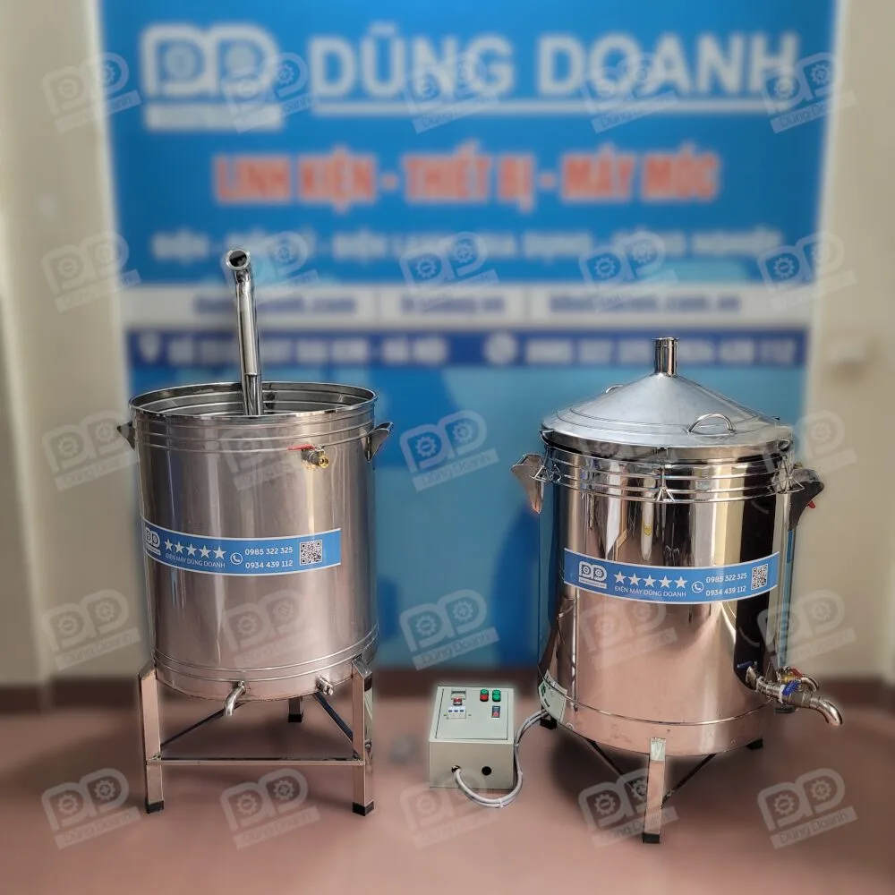 Nồi nấu rượu nhiệt hơi nước inox 30kg