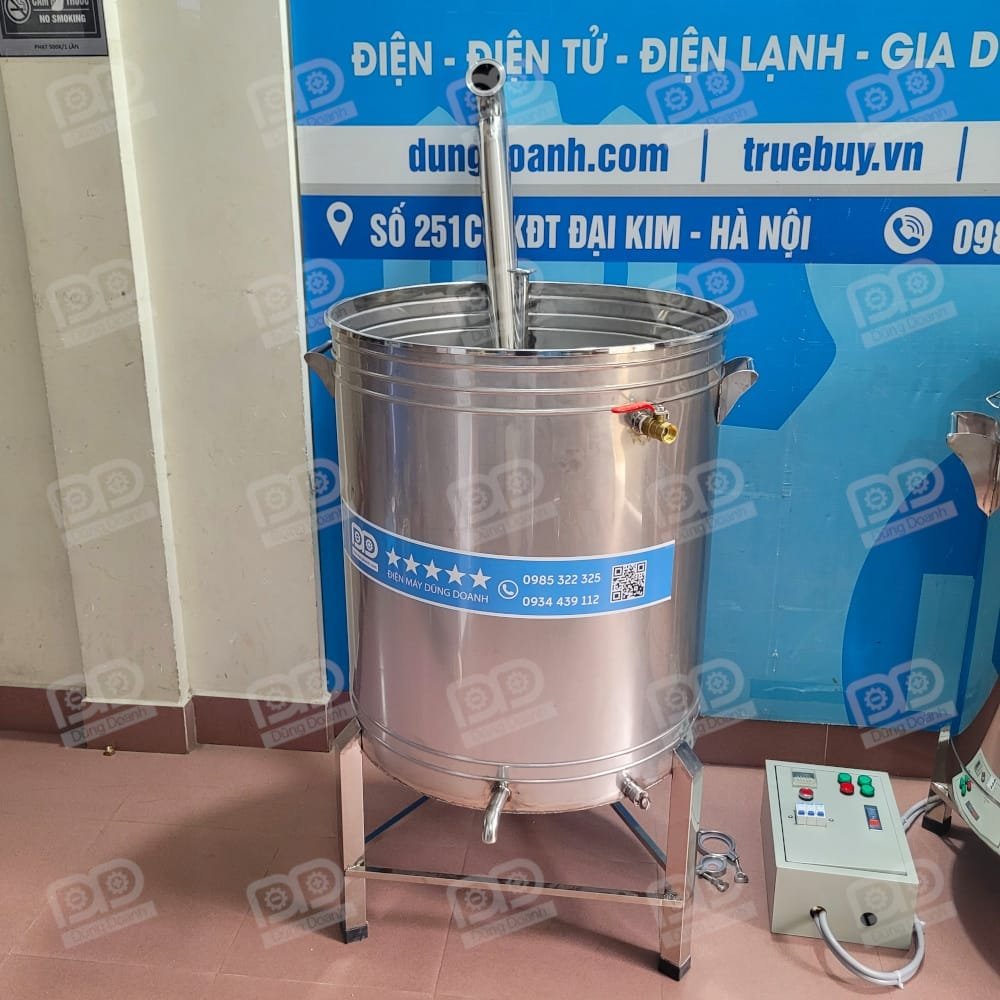 Phần thùng lạnh ruột gà hoàn toàn bằng inox
