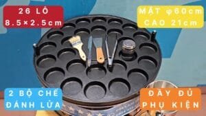 Máy làm bánh Hambuger trứng 26 khuôn gas tiện dụng