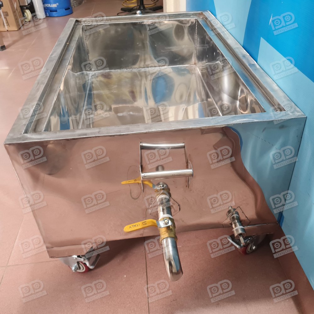 Mặt bên van xả và rốn xả dầu