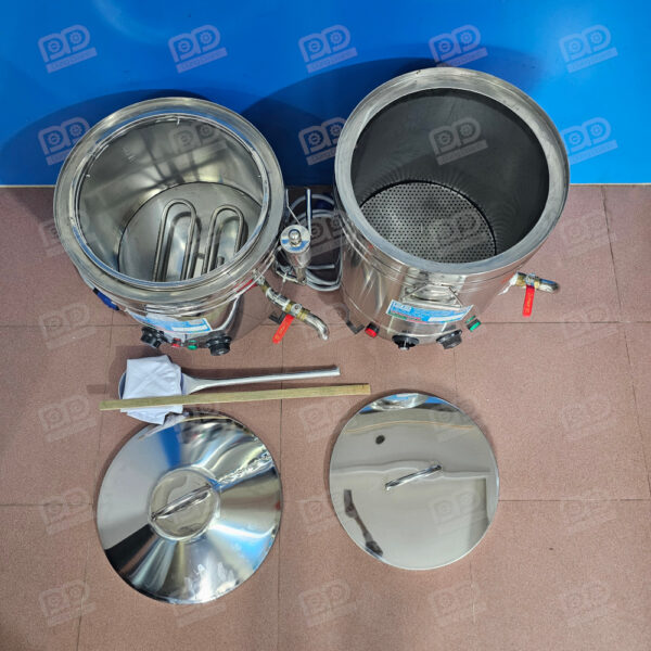 Nồi nấu phở mini 25 lít 110V/220V nhỏ gọn xách tay 5 Bên trong nồi nấu phở mini 25 lít (phải)