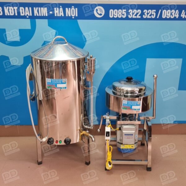 Máy đặt cạnh nồi hấp giò chả combo tuyệt vời