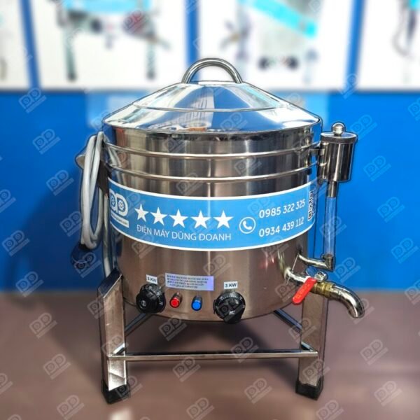 Nồi Tráng Bánh Cuốn & Hấp Bánh Bèo Điện Đa Năng Inox 304 (Vành Kép Ø40cm, 6KW)