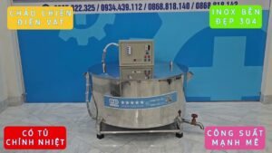 Chảo chiên rán công nghiệp 150 lít có tủ điều chỉnh nhiệt độ
