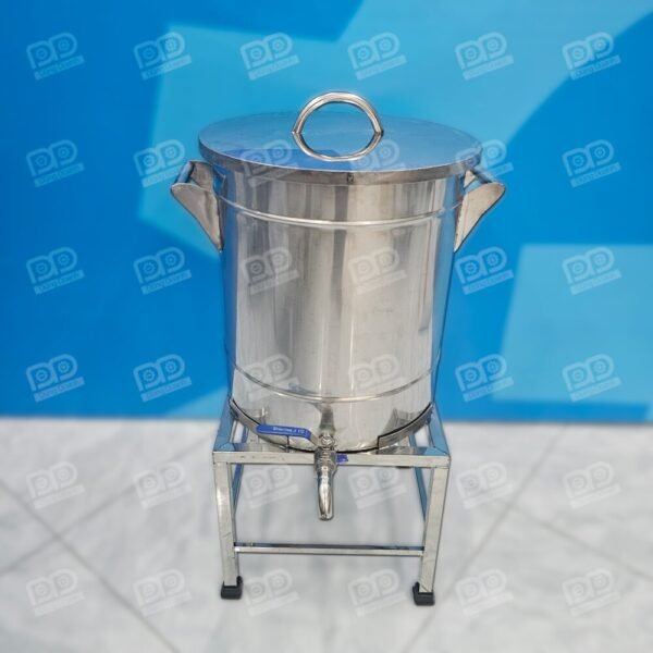 Thùng inox 35 lít có nắp và van xả đáy 304