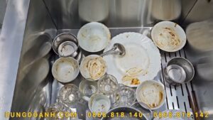 Chậu rửa bát siêu âm 2 chậu 80+60