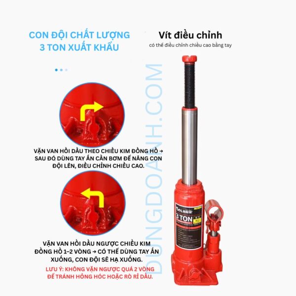 Cách dùng con đội thủy lực 3 tấn