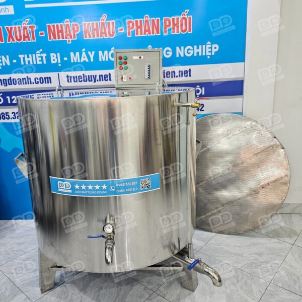 Kết cấu vững chãi, độ dày vật liệu vượt trội giúp nồi có tuổi thọ bền bỉ, đồng hành cùng doanh nghiệp qua nhiều năm tháng sản xuất.