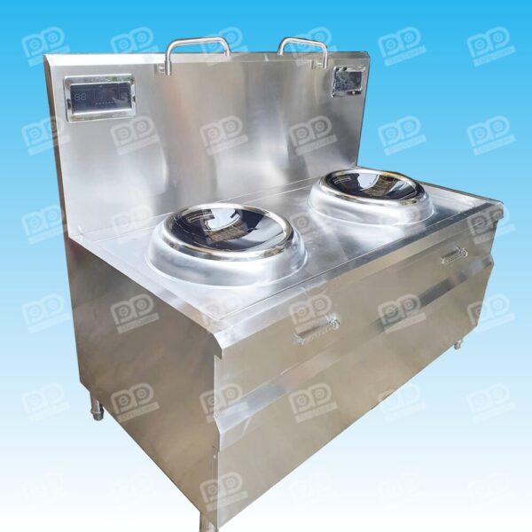 Mặt bên Bếp từ công nghiệp đôi mặt cầu lõm VN