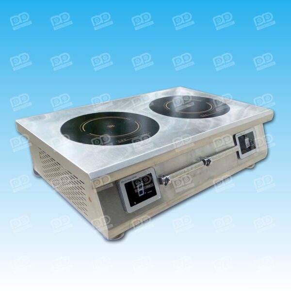 Mặt bên bếp từ đôi 2 bếp mặt kính phẳng tròn loại để bàn