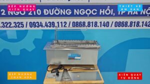 Bếp Nướng Than Hoa Âm Bàn 14 Xiên Quay Tự Động