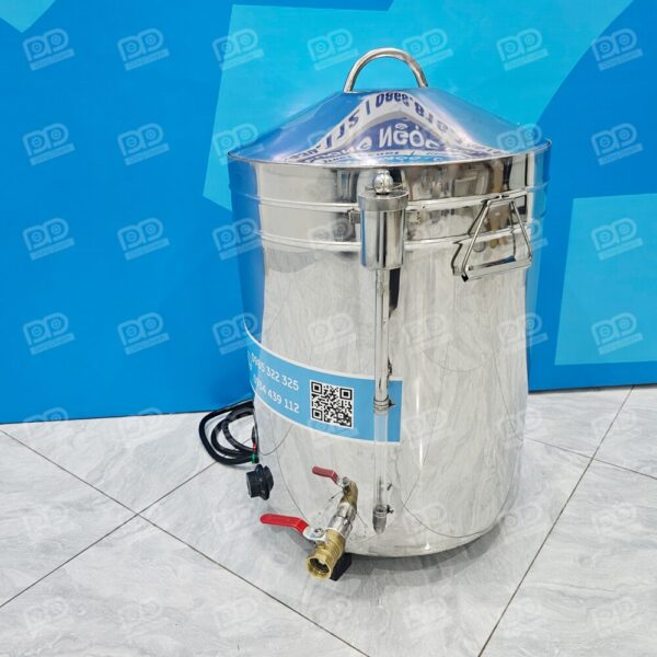 Nồi Luộc - Hấp Pate - Đồ Xôi Đa Năng Φ40x40cm 10Kg Gửi Đi Nước Ngoài 10 Tích hợp ống thăm mực nước và phễu tiếp nước bên ngoài, giúp bạn dễ dàng bổ sung nước trong quá trình đun nấu mà không cần mở nắp nồi làm thất thoát nhiệt.