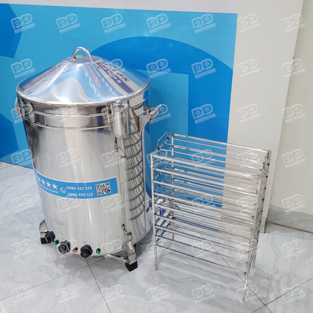 Nồi Hấp Bánh Hỏi 9 Tầng 3 🌟 Chất liệu Inox 304 cao cấp kết hợp lớp bọc bảo ôn giữ nhiệt 2 lớp đảm bảo độ bền bỉ và tiết kiệm điện năng tối đa.
