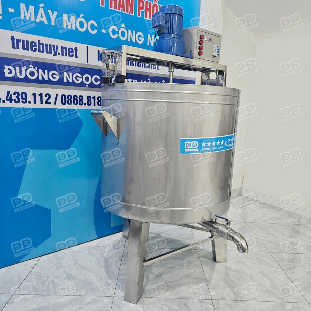 Nồi Khuấy Nhiệt Dầu 300 Lít 2 Mặt bên nồi khuấy inox 300 lít