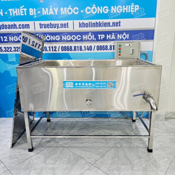 Nồi Nhiệt Dầu Công Nghiệp 330L Kho Thịt - Khâu Nhục 9 Van xả đáy cỡ lớn 5 cm giúp vệ sinh dễ dàng, nhanh chóng