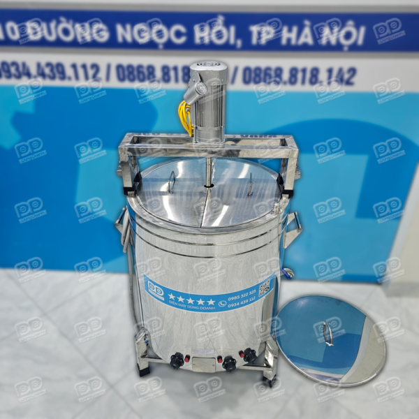 Trang chủ 2026 31 Nồi khuấy thạch 100L inox 304 cao cấp, truyền nhiệt bằng dầu chống khê cháy.